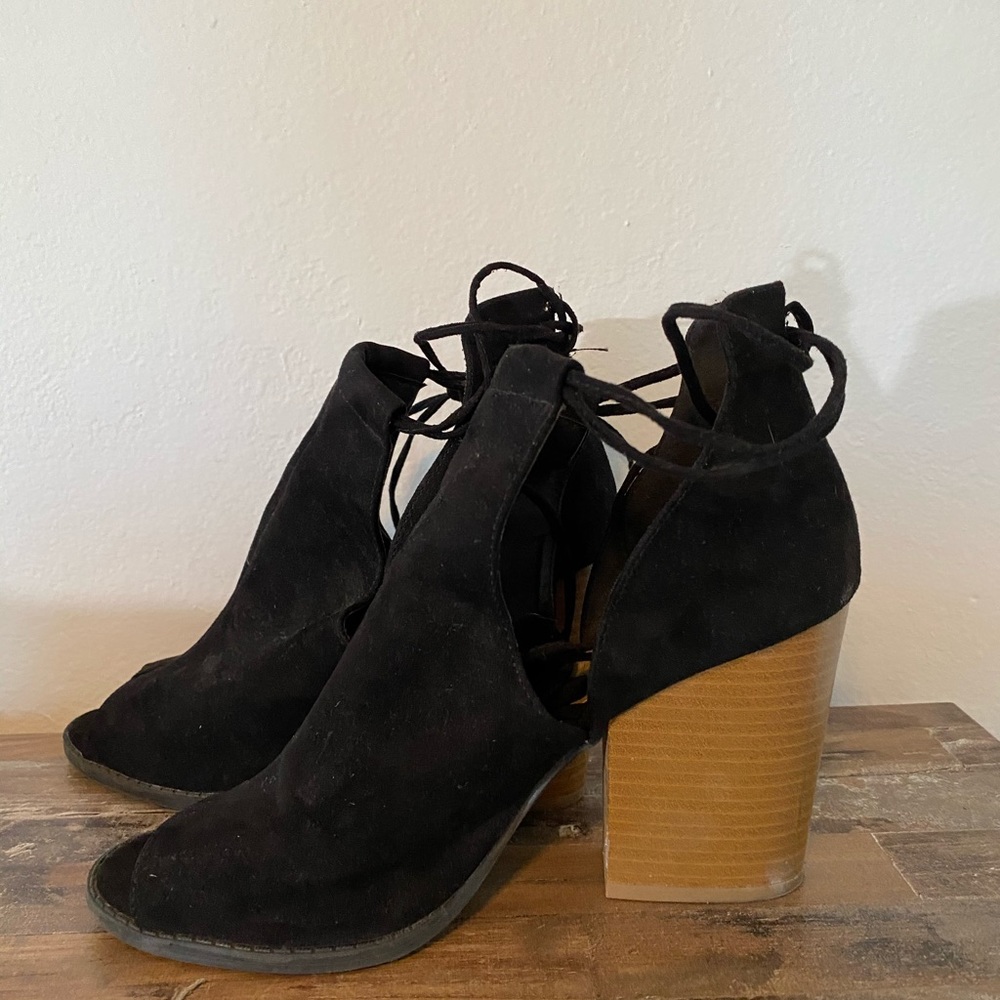 Open toe booties